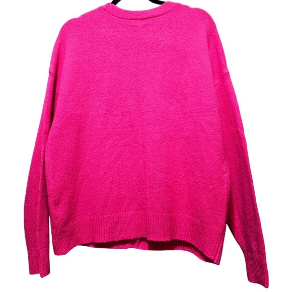 Hot Pink Olivia Sky XL Button-Down Cardigan Sweater Women's - Picture 2 of 9